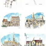 225张建筑淡彩图集，超棒的绘画临摹素材