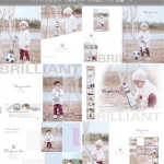 9款高端艺术照宝宝相册版面设计PSD模板