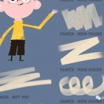 Photoshop插画笔刷，蜡笔、色粉笔、厚涂