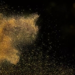 金沙金色沙粒颗粒炫光PSD背景素材 夜景翅膀设计psd模板