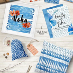 蓝色文艺小清新底纹矢量设计素材