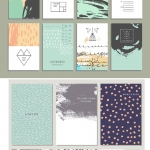 超好看小清新水墨花草矢量素材