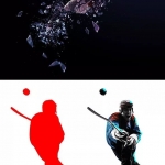 PS多边形玻璃碎片3D特效,神级插件一键生成