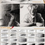 Photoshop插画笔刷，素描、铅笔、炭笔风格