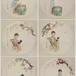 儿童工笔画PSD模板，一键替换民国风