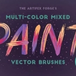 Illustrator混色插画笔刷，多色混合画笔图形样式