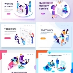 精选40款国外商务科技2.5D插画矢量素材+中文教程