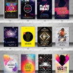 108款商务科技几何宣传海报PSD素材