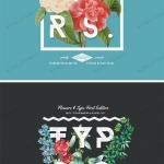 花卉植物叶子艺术字海报，带字体