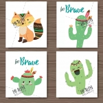 41款国外大神矢量插画素材，可爱森系动植物