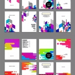 创意几何海报、H5背景矢量素材