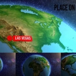 三维旋转地球定点标记展示动画