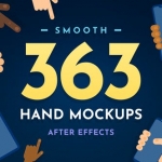 AE/AI/PSD模板-363个二维卡通手势点击放大触控拖拽平板电脑手机操作MG动画