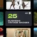 AE模板-25个复古怀旧徽章标题动画