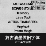 复古油墨做旧打印纹理不规则噪点PSAIMAC英文字体