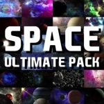 视频素材-36个浩瀚星云宇宙太空三维行星陨石银河星球动画