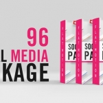 Premiere模板-96个社交媒体图标字幕条动画