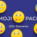 AE模板-100个可爱卡通表情符号动画