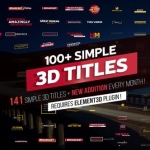 AE模板-100个简洁三维文字标题动画