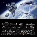 FBX/OBJ/MAX未来科幻创意交通工具机械宇宙飞船模型C4D素材