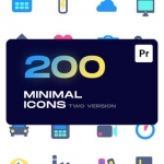 PR脚本-200个迷你可爱彩色实用ICON图标动画