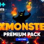 AE脚本-1650种动漫卡通标题转场能量闪电烟雾火焰流体MG动画元素包