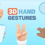 Premiere模板-50个三维卡通可爱手势触控操作动作动画