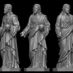 创意场景耶稣人物雕塑雕像摆件3D模型工程C4D建模OBJ素材