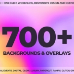 AE脚本-700个扁平化彩色渐变MG图形背景动画预设包