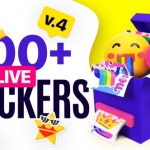 Premiere预设-200组综艺卡通花字表情贴纸标签动画