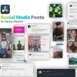 达芬奇模板-社交媒体交友平台元素包装动画 Social Media Posts