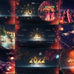 AE模板-大气数字时钟60秒新年倒计时2022新年快乐开场片头