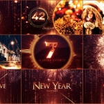 AE模板-缤纷绚丽粒子礼花2022新年快乐60秒倒计时片头动画