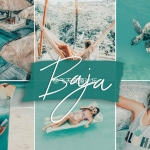 清新海蓝宝石蓝调热带海岛旅拍人像摄影调色Lightroom预设