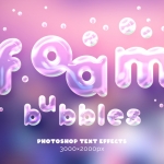 肥皂泡泡梦幻可爱透明字体分层PSD模板