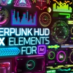 AE插件-523个HUD科技感赛博朋克霓虹发光UI元素图形动画