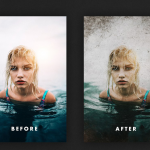 复古电影海报照片效果PS样机PSD模板