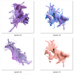 高级彩色液体油漆颜料泼墨飞溅PNG
