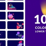 FCPX插件-100组时尚炫彩渐变图形文字标题字幕条动画