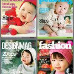 宝宝杂志封面PSD模板4P