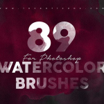 89个数字水彩画Photoshop笔刷