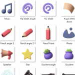 C4D模型-办公卡通人物带骨骼绑定水杯盆栽灯泡小喇叭obj图标模型素材