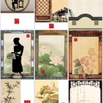 复古中国风工笔画影楼婚纱写真相册PSD模板46P