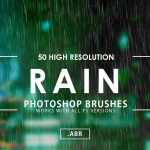 50组雨水下雨效果PS笔刷下载