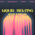 PSD模板-抽象魔幻液体融化文字特效