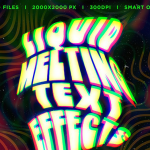 10种抽象魔幻液体融化文字特效PSD模板