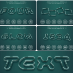 深绿色发光字体可编辑文字效果字体样式矢量素材