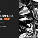 皱巴巴的银色金属感箔纸纹理背景jpg