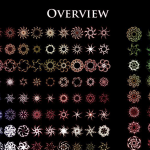 PS笔刷-100+径向螺旋放射抽象纹理图案PS笔刷图片设计素材