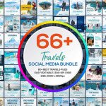 旅游系列ins社交媒体宣传版图海报设计PSD源文件